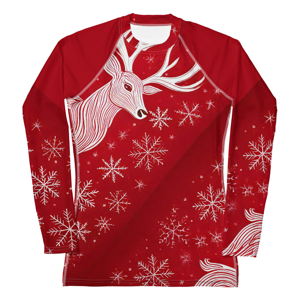 Christmas Pullover Sweater. Red Long Sleeved Party Top. WickedYo.